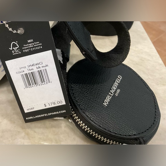 Karl Lagerfeld Black Multicolor Graphic Shoulder Bag - Picture 4 of 9